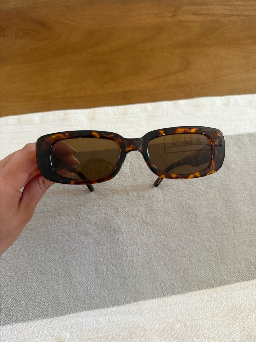 Amazon Tortoise Rectangular Sunglasses with Brown Lenses